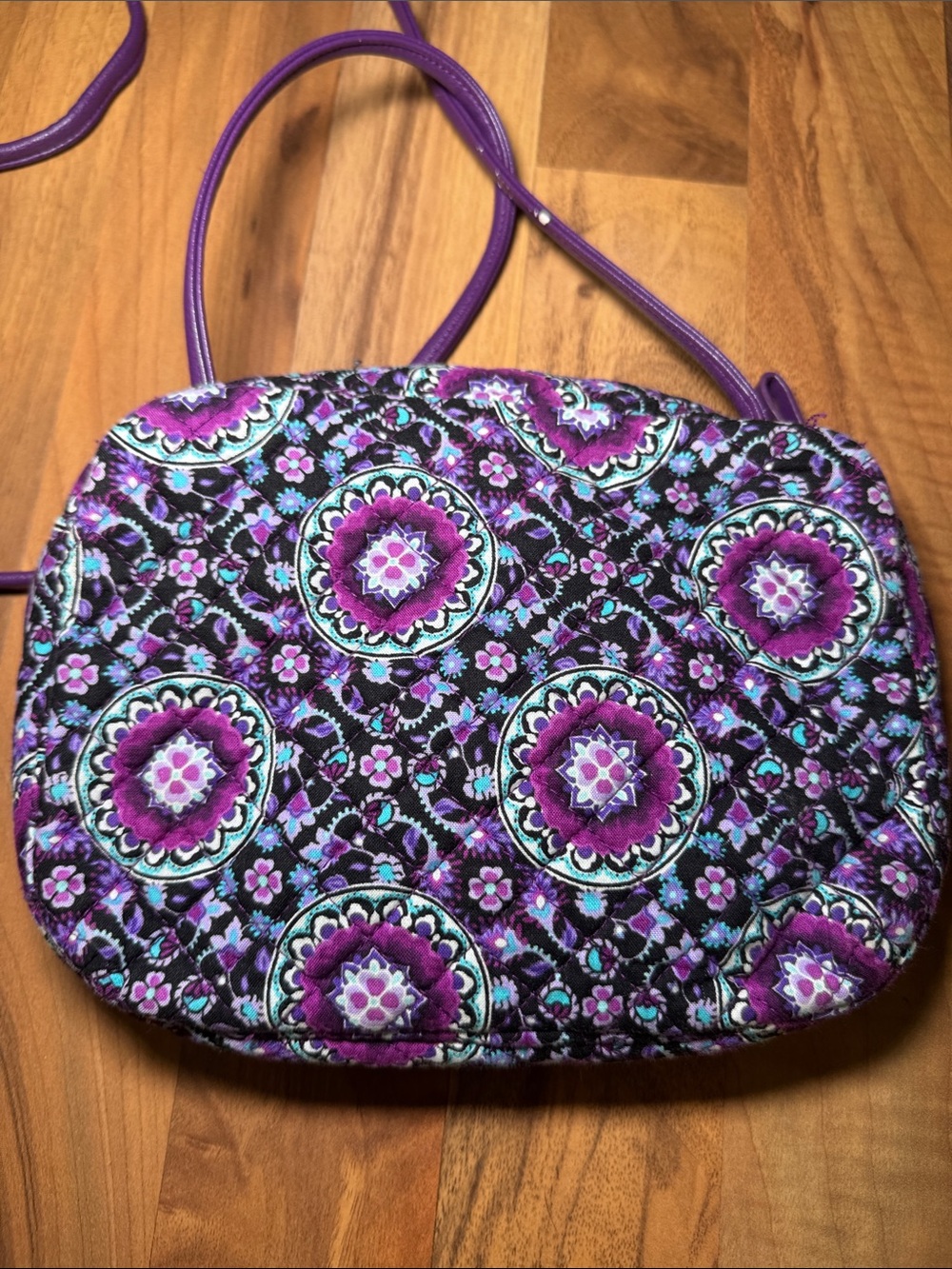 Vera Bradley Purple Floral Crossbody Bag - Quilted Fabric - Picture 5 of 11